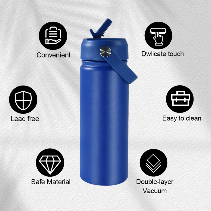 US Warehouse 18oz Powder Coated Sports Water Bottle, Mixed colors