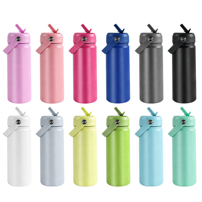 US Warehouse 18oz Powder Coated Sports Water Bottle, Mixed colors