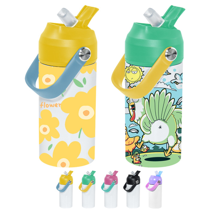 US Warehouse flat bottom 12oz sublimation kids water bottle