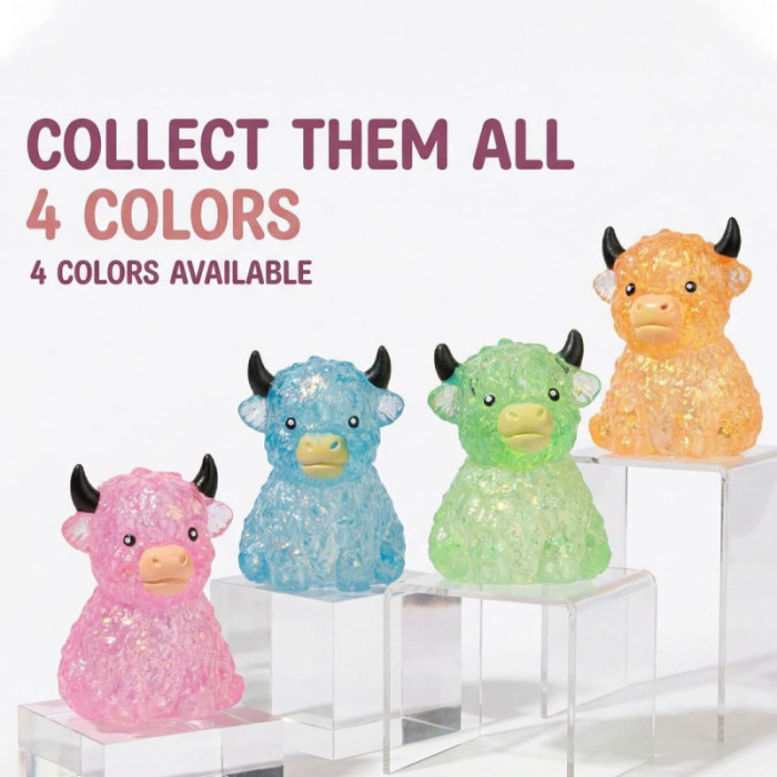 China Warehouse 144pcs Glitter Slow Rising Stress Cute Pinch Cow Squeeze Squishy Toy