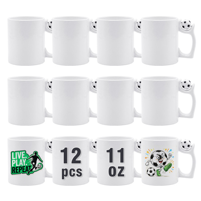 US Warehouse 11oz sublimation blanks Ceramic Mugs Cups Handle with Football