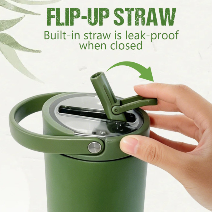 US Warehouse 30oz powder coated tumbler with handle lid and flip straw