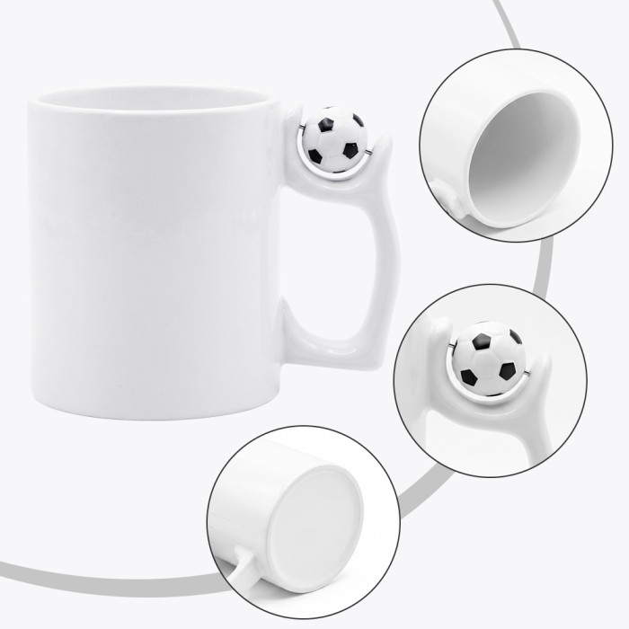 US Warehouse 11oz sublimation blanks Ceramic Mugs Cups Handle with Football