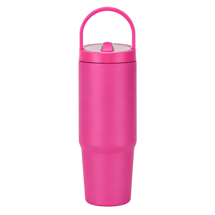 US Warehouse 30oz powder coated tumbler with handle lid and flip straw