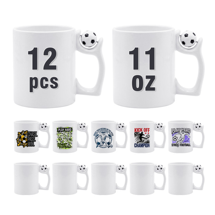 US Warehouse 11oz sublimation blanks Ceramic Mugs Cups Handle with Football