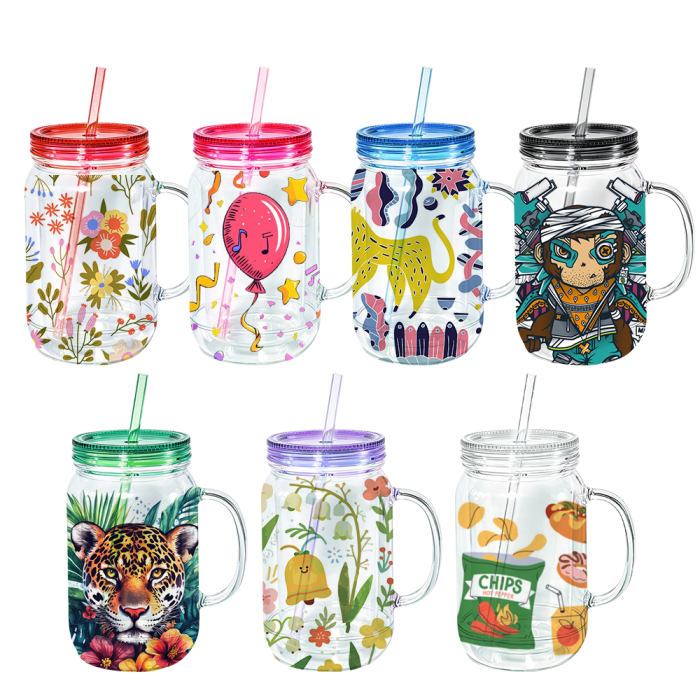 US Warehouse 22oz Double Wall clear Acrylic plastic snow globe Cup ,pre-hole with plugs(upgrade cup,the seam is leakproof)