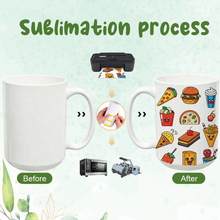 US Warehouse 15oz sublimation ceramic coffee mug with round Edge