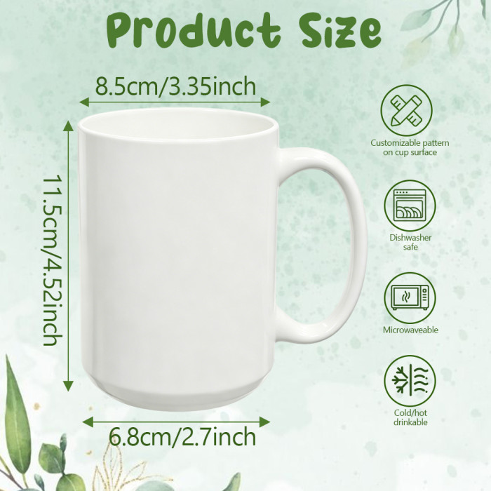 US Warehouse 15oz sublimation ceramic coffee mug with round Edge