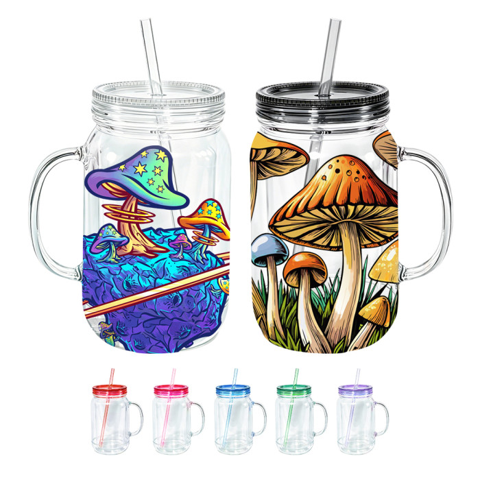 US Warehouse 22oz Double Wall clear Acrylic plastic snow globe Cup ,pre-hole with plugs(upgrade cup,the seam is leakproof)