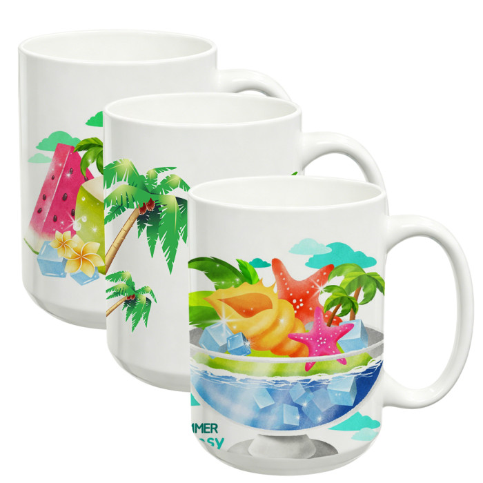 US Warehouse 15oz sublimation ceramic coffee mug with round Edge