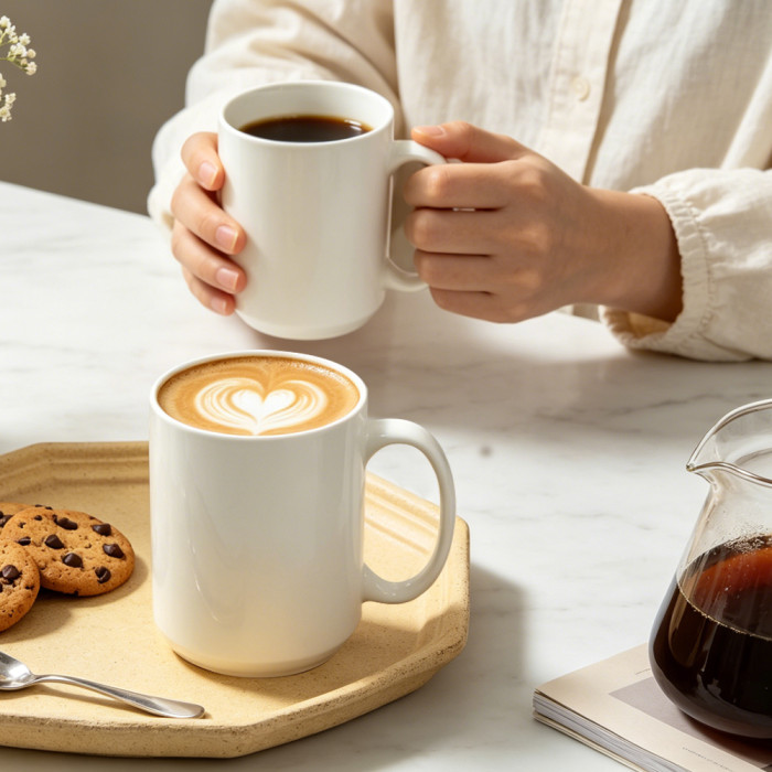 US Warehouse 15oz sublimation ceramic coffee mug with round Edge