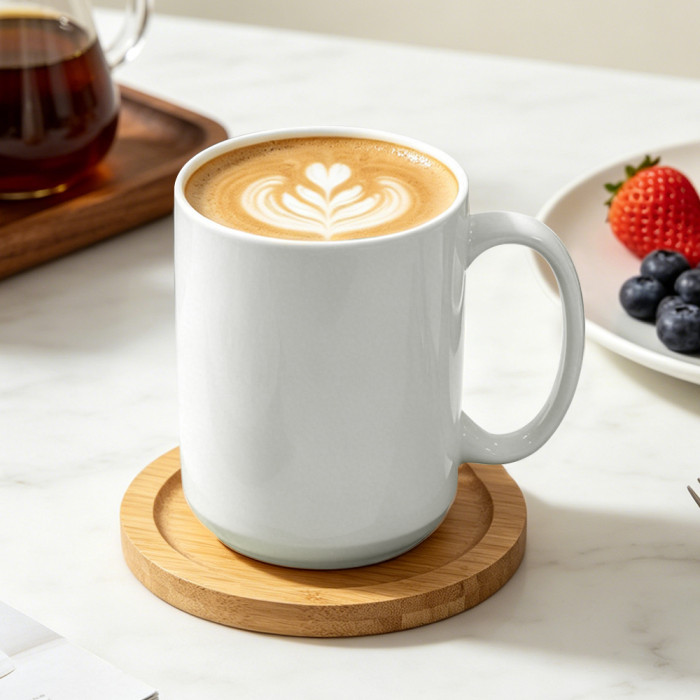 US Warehouse 15oz sublimation ceramic coffee mug with round Edge