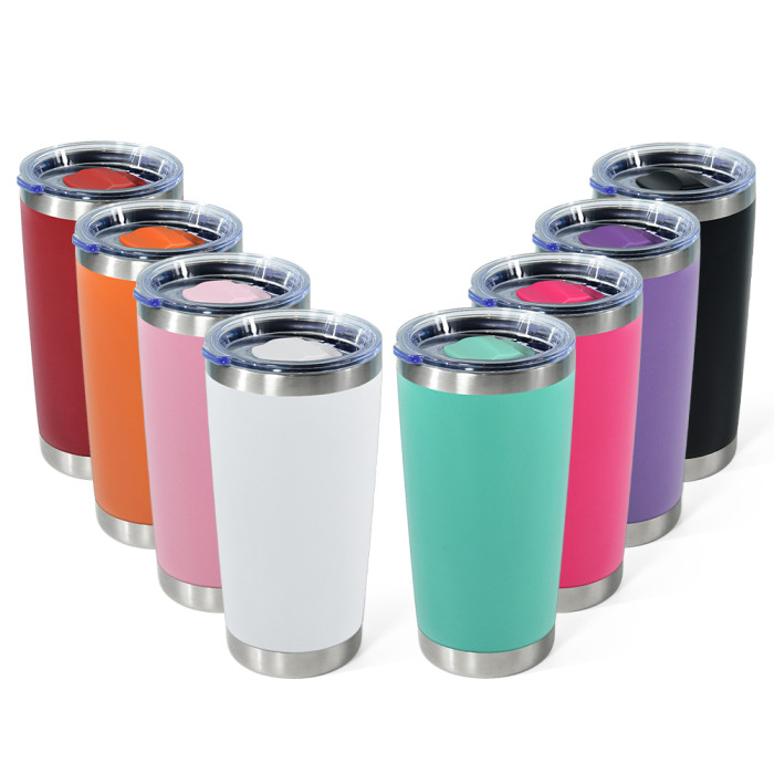 China Warehouse 20oz powder coated Car tumbler with magnetic lid mixed 8 colors