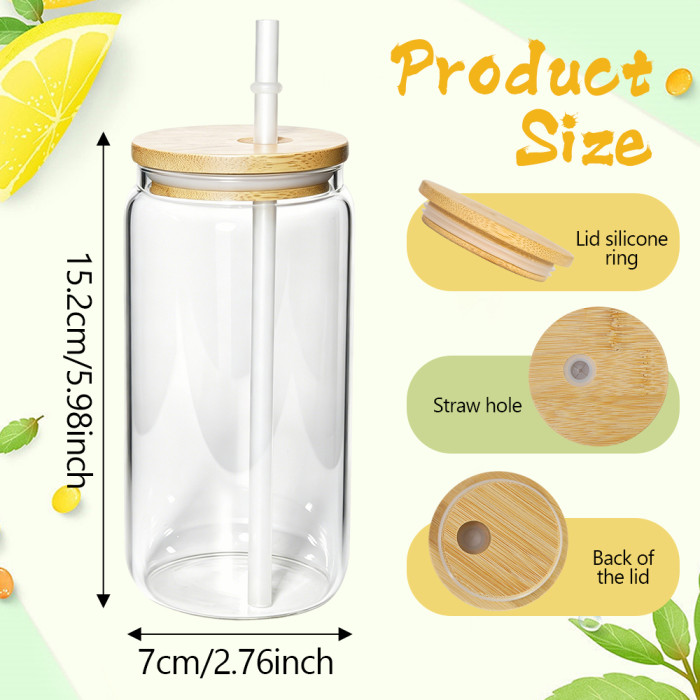 US Warehosue 16oz clear glass Cup Libby Cups for UV DTF sticker(non-sublimation)