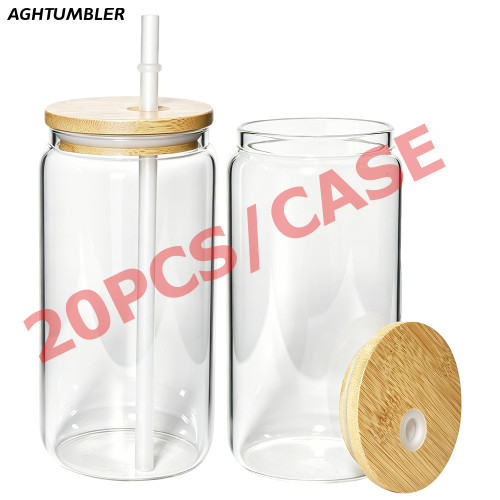 US Warehosue 16oz clear glass Cup Libby Cups for UV DTF sticker(non-sublimation)