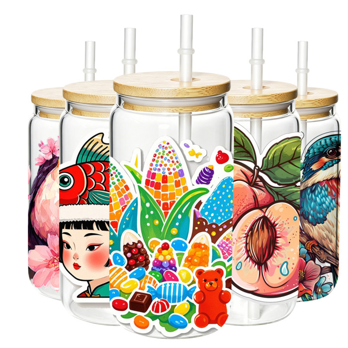 US Warehosue 16oz clear glass Cup Libby Cups for UV DTF sticker(non-sublimation)