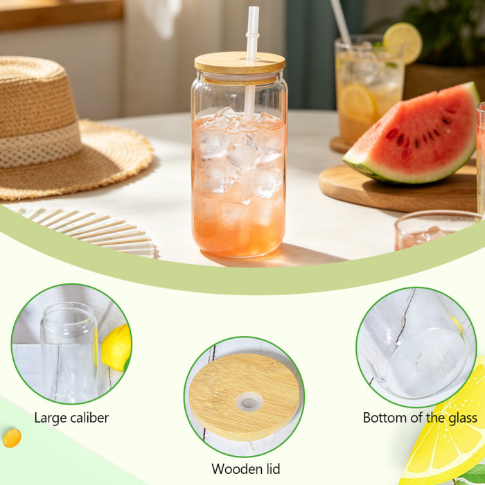 US Warehosue 16oz clear glass Cup Libby Cups for UV DTF sticker(non-sublimation)