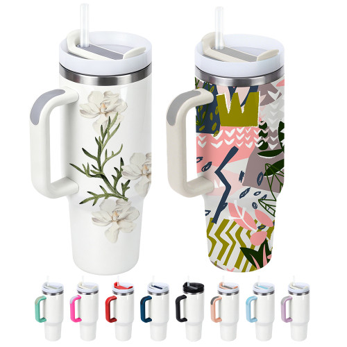 US Warehouse 40oz H2 Sublimation Tumbler with Colored Handle