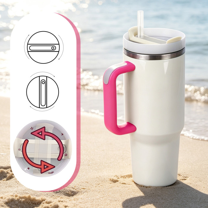 US Warehouse 40oz H2 Sublimation Tumbler with Colored Handle