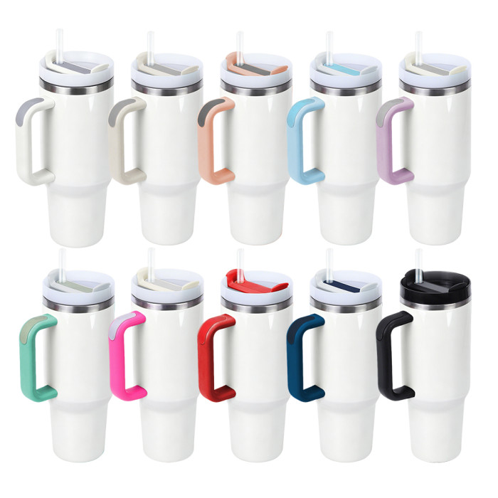 US Warehouse 40oz H2 Sublimation Tumbler with Colored Handle