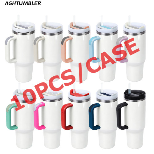 US Warehouse 40oz H2 Sublimation Tumbler with Colored Handle
