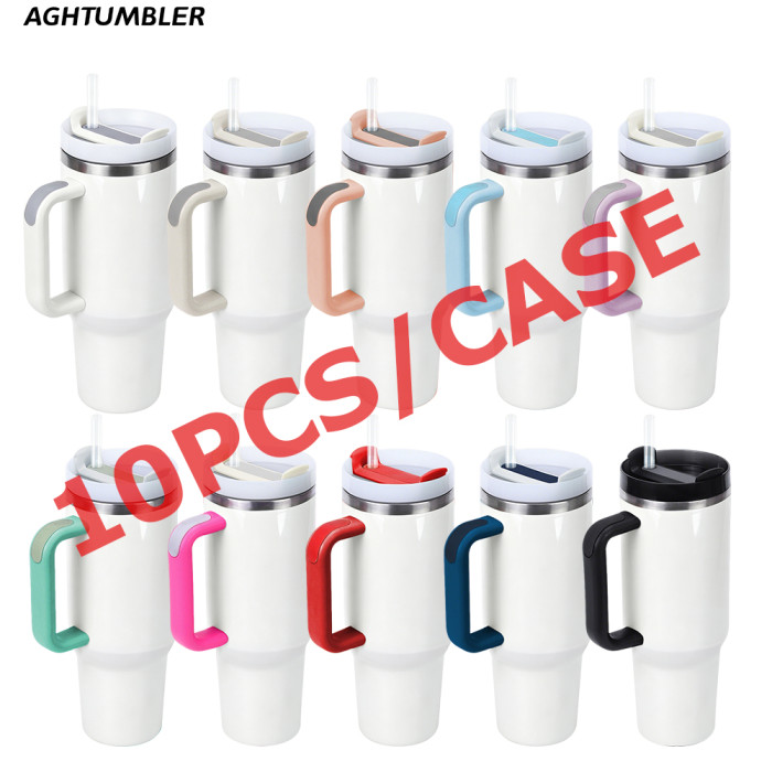 US Warehouse 40oz H2 Sublimation Tumbler with Colored Handle