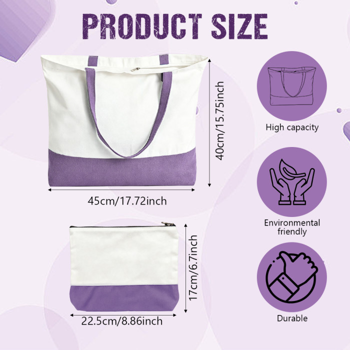 US Warehouse Sublimation Canvas Tote Bag Sets,mixed colors