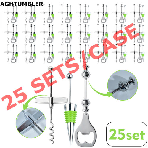 US Warehouse zinc alloy Wine Bottle Stopper Sets Reusable Wine Corks Wine Bottle opener