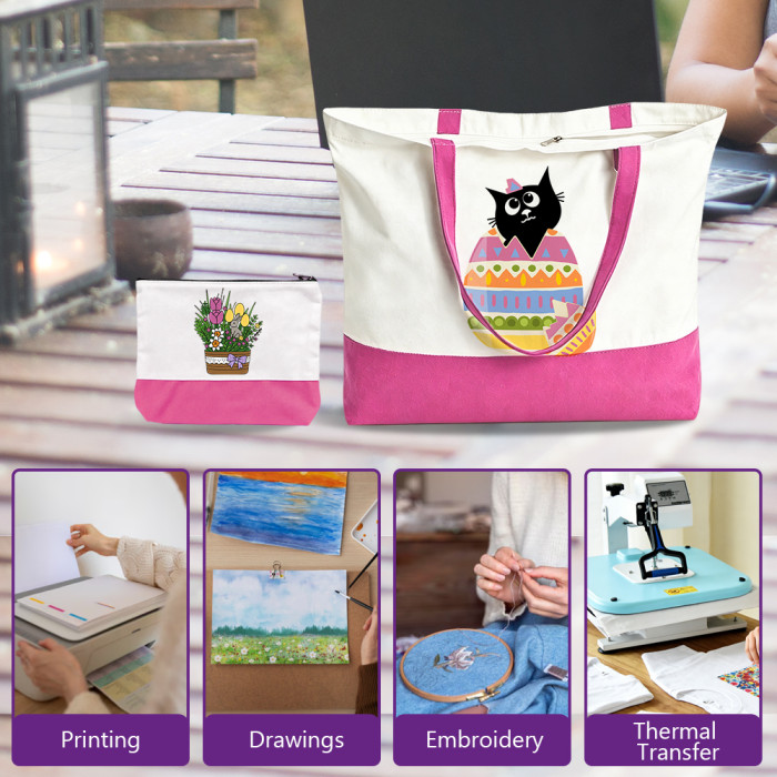 US Warehouse Sublimation Canvas Tote Bag Sets,mixed colors