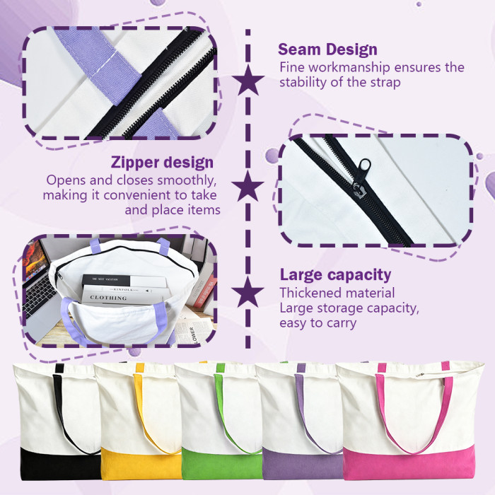 US Warehouse Sublimation Canvas Tote Bag Sets,mixed colors