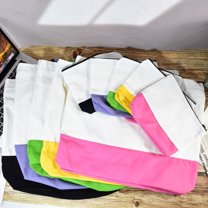 US Warehouse Sublimation Canvas Tote Bag Sets,mixed colors