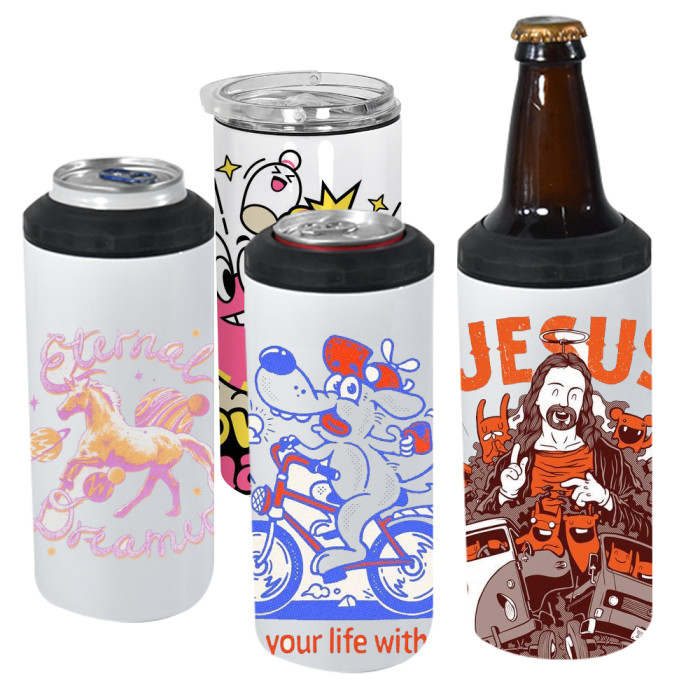 US Warehouse 16 oz 4 in 1 sublimation can cooler with opener