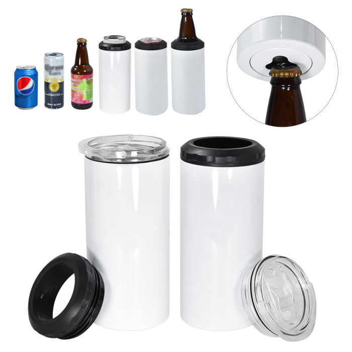 US Warehouse 16 oz 4 in 1 sublimation can cooler with opener
