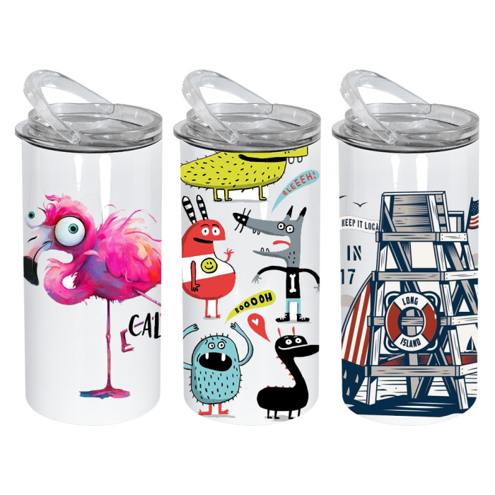 US Warehouse 16 oz 4 in 1 sublimation can cooler with opener