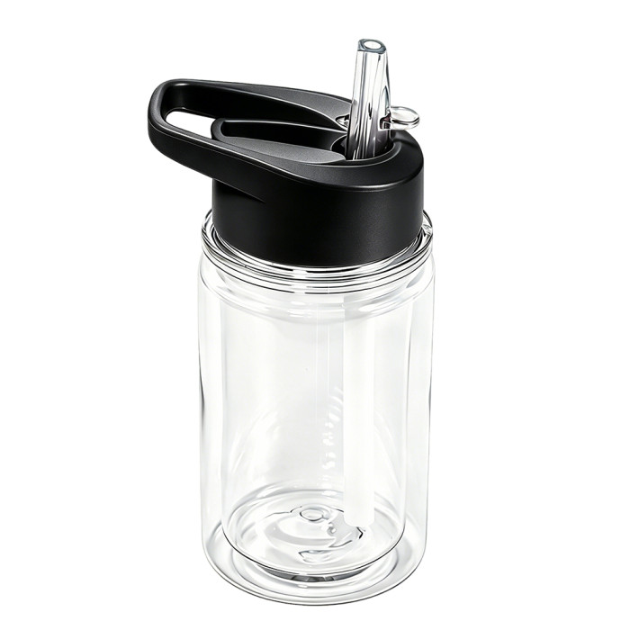 US warehosue 10oz Plastic Double Wall Snow Globe Cups Kids Water Bottle with plug,pre-hole