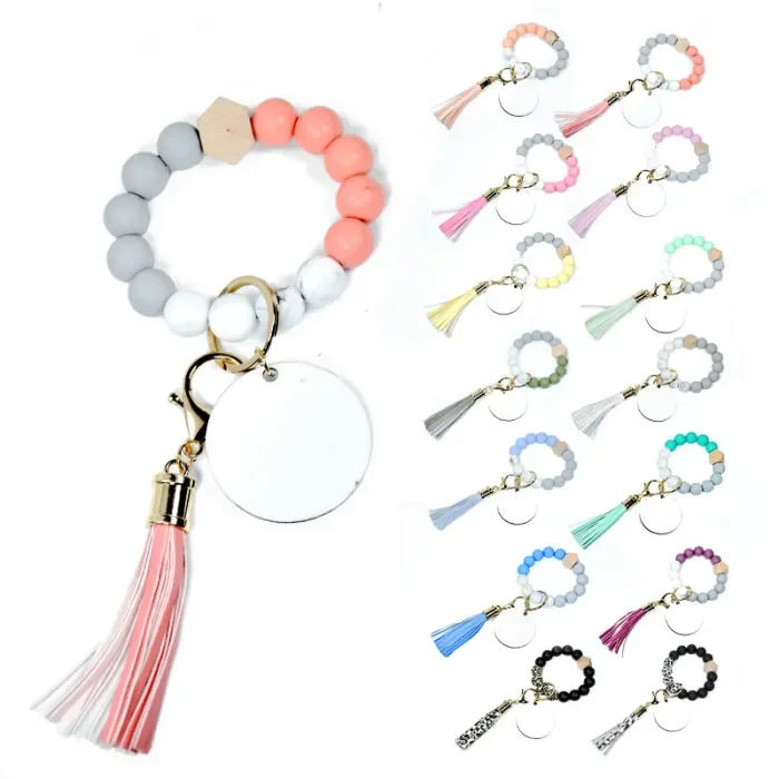 China Warehouse 120pcs Sublimation wristlet Key Chain Keychains KeyChain