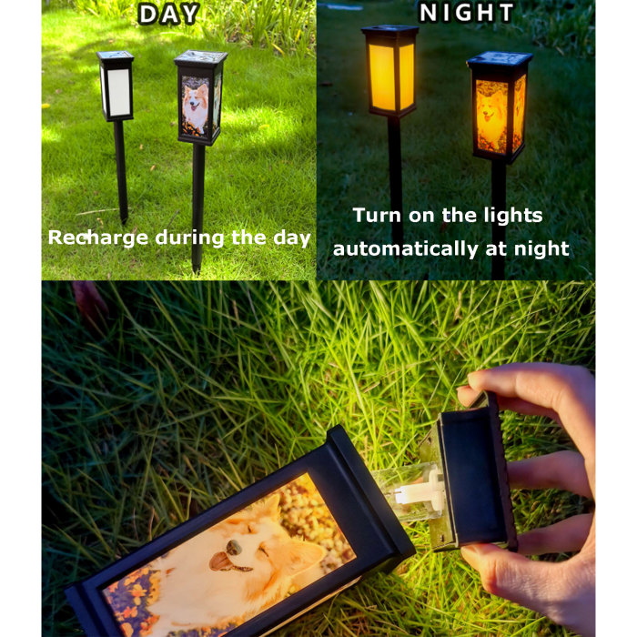 China Warehouse 35 pcs Sublimation Solar power Garden lamp wit PET sublimation plate