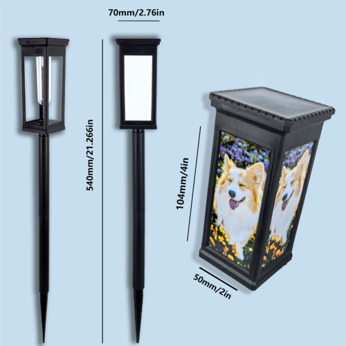 China Warehouse 35 pcs Sublimation Solar power Garden lamp wit PET sublimation plate