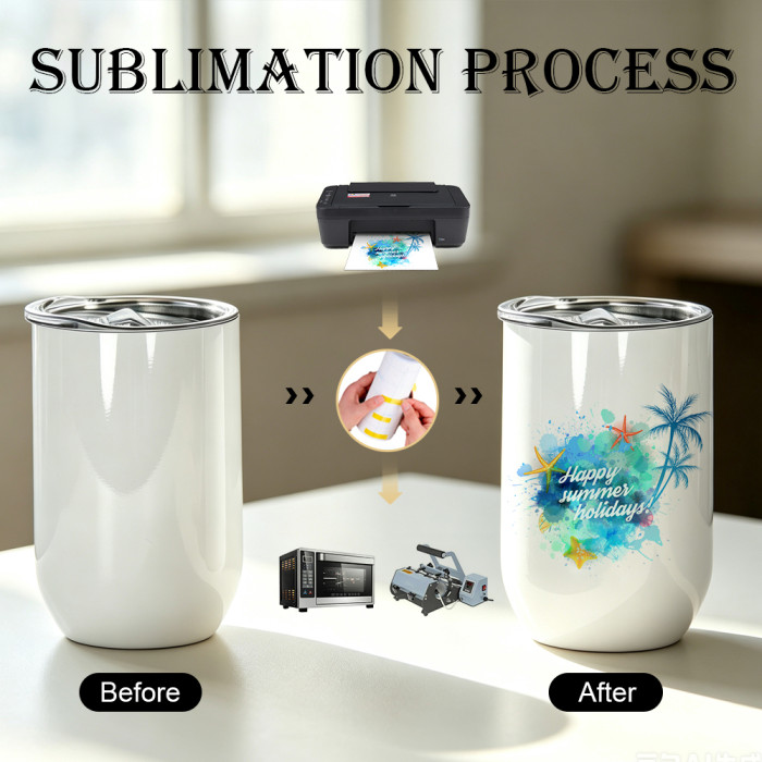 US Warehouse 12oz straight sublimation wine tumbler