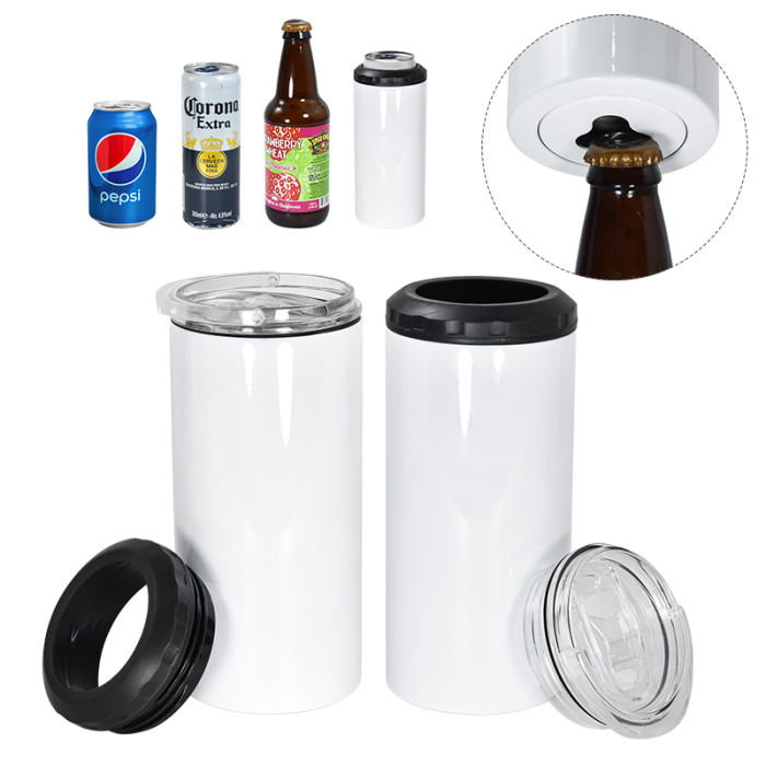 US Warehouse 16 oz 4 in 1 sublimation can cooler with opener
