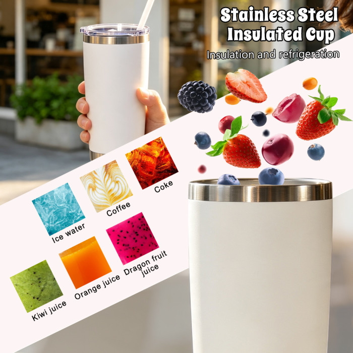 US Warehouse 20oz Powder Coated Tumbler with straws Travel Mug