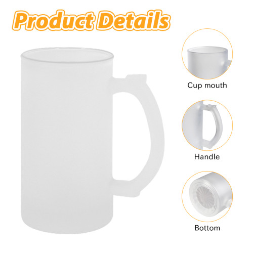 US Warehouse 16oz sublimation blanks glass beer Mug frosted Mugs