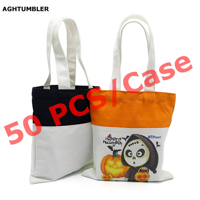 US Warehouse 10*10 inches Sublimation Candies Tote Bag for Halloween