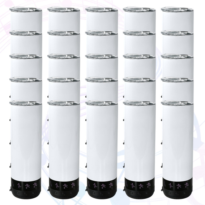US Warehouse 20oz Sublimation Straight Speaker Tumbler Speaker With LED Screen Music Tumblers