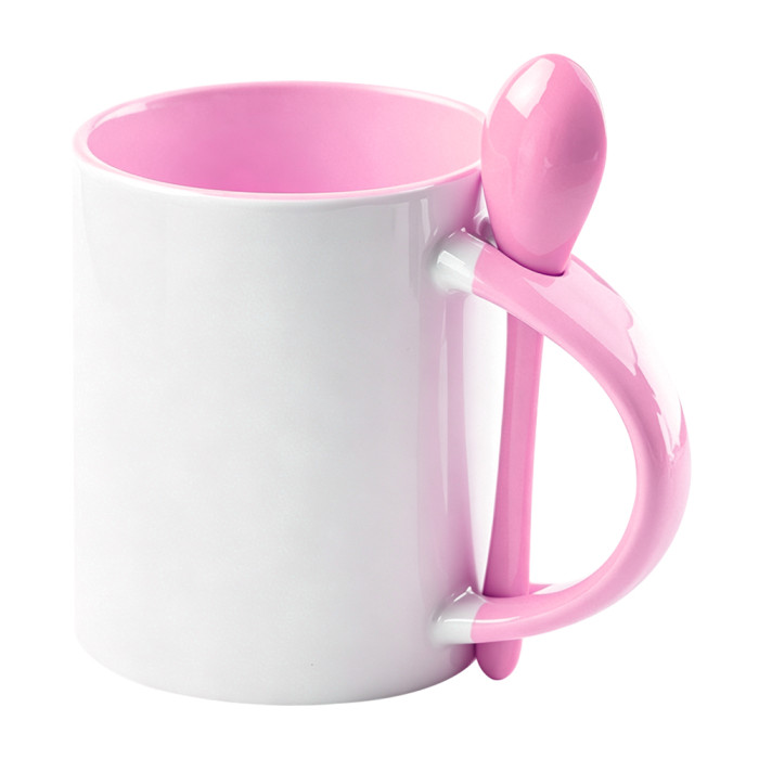 US Warehouse 11oz sublimation ceramic coffee Mug with spoon