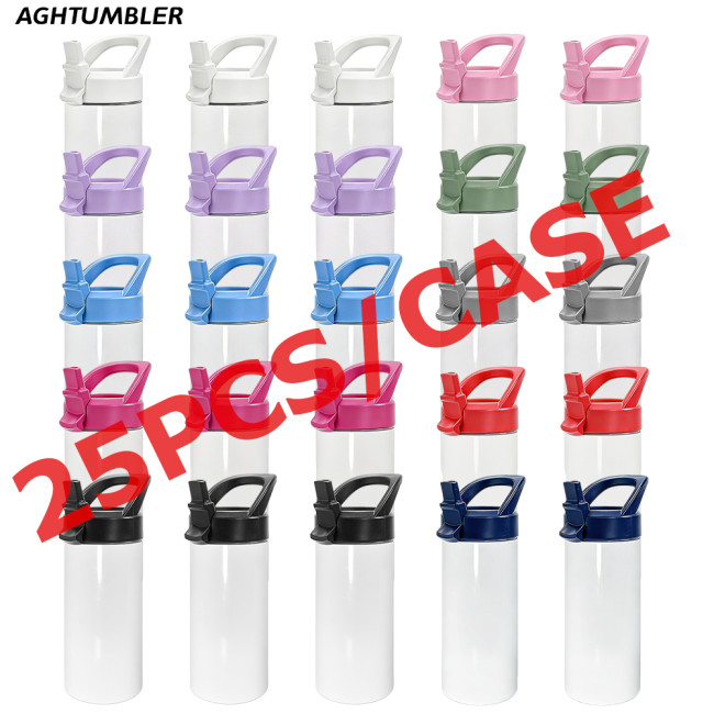 US warehosue 15oz sublimation straight skinny tumbler with Colored handle lid