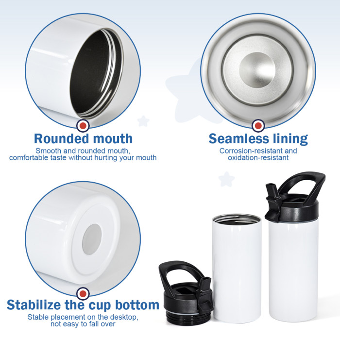 US warehosue 15oz sublimation straight skinny tumbler with Colored handle lid
