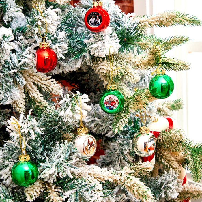 China Warehouse 100pcs Plastic Christmas Ball with Sublimation Piece,Mixed Colors