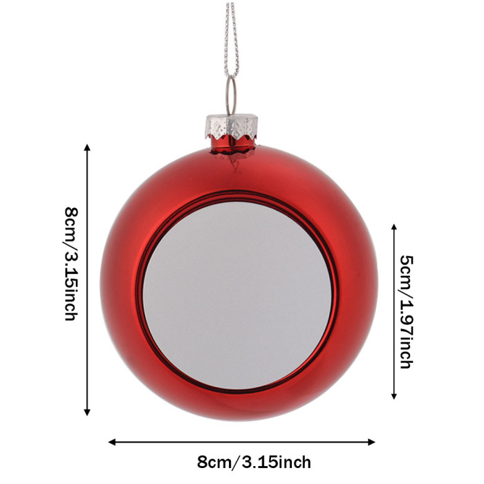 China Warehouse 100pcs Plastic Christmas Ball with Sublimation Piece,Mixed Colors