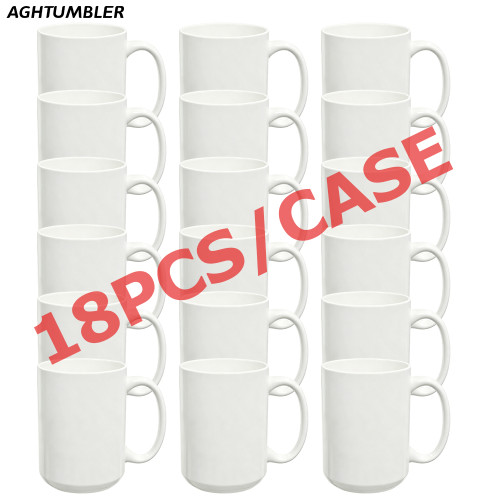 US Warehouse 15oz sublimation ceramic coffee mug with round Edge